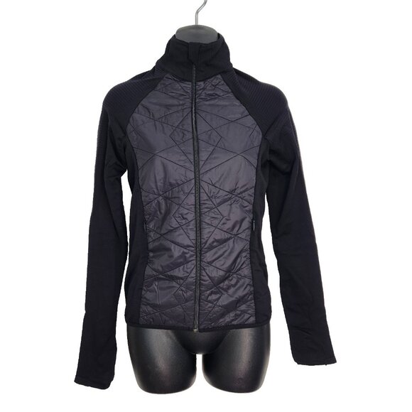 Athleta Flurry Force Insulated Primaloft Jacket S Black Full Zip Quilted Active - Picture 2 of 7
